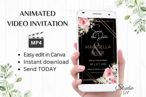Boho Save the Date Announcement W2125: Effortless Elegance