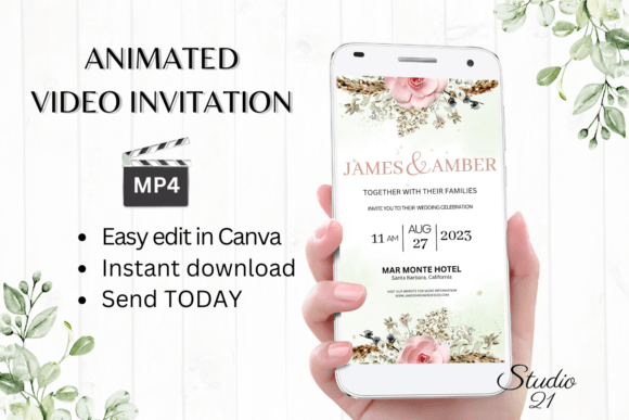 Boho Wedding Invitation W8126: A Dynamic Digital Template