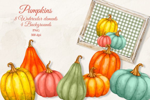 Capturing Autumn's Charm: The Versatile Watercolor Pumpkins Collection