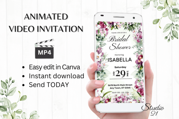 Create a Stunning Bridal Shower with This Orchid Invite Template