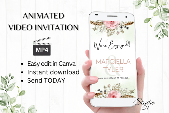 Effortless Boho Engagement Announcement: Digital Invites