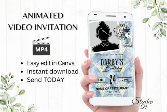 Effortless Elegance: Send a Digital Vintage Birthday Invitation Today