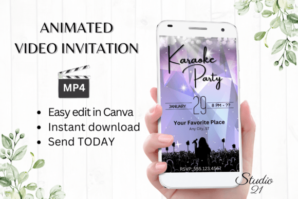 Electronic Karaoke Party Invitation: Your Animated Digital Evite