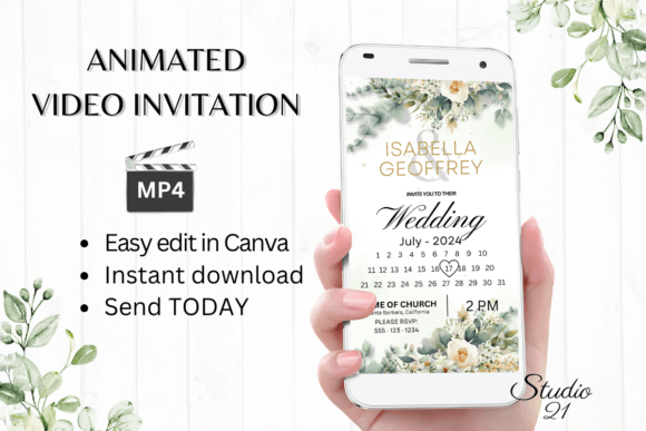 Electronic Wedding Invitation W8422B: Modernize Your Special Day