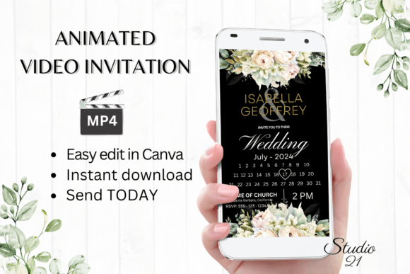 Modern Animated Invitations: The W8429B Digital Template