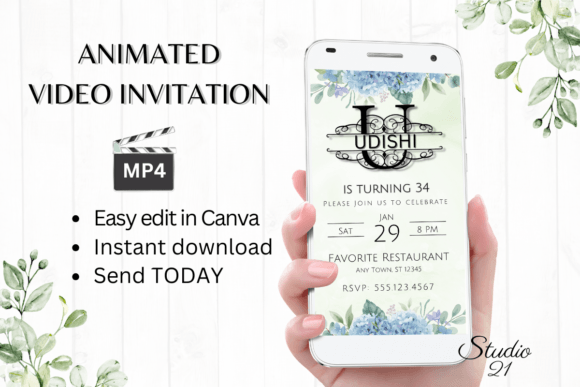 Monogram Letter U: A Modern Digital Invitation Template