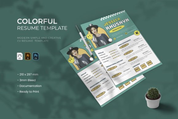 Stand Out: The Retro Colorful Resume Template