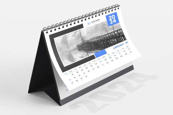 Streamline Your Year: A Premium 2024 Desk Calendar Design Template